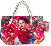 Frida Kahlo Schoudertas/Shopper Flowers & Bird met etui