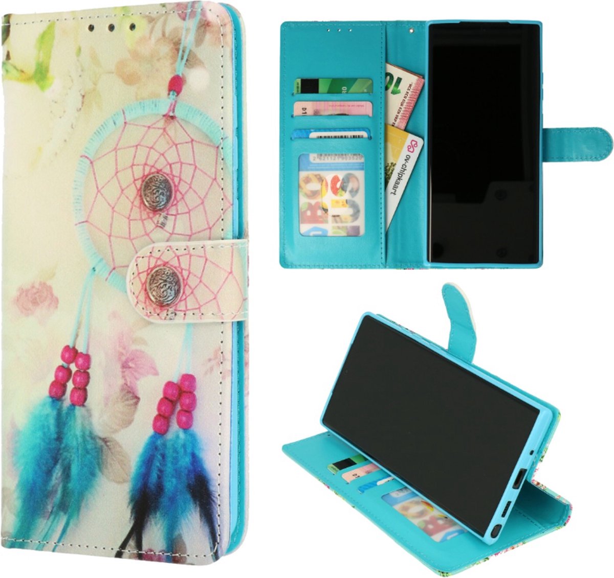 Cityhoesje – Bookcase Geschikt voor Samsung Galaxy S24-S25 – Droomvanger Blauw