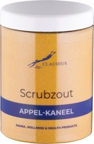 Scrubzout Appel-Kaneel in handige pot - 1250 gram - met witte deksel - Hydraterende Lichaamsscrub