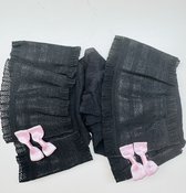 Kousjes - Zwart met roze strikjes - 15 DEN - One Size - Hold-up - Fashion Stockings