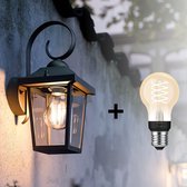 Philips Buzzard Wandlamp Buiten - Inclusief Philips Hue White Filament Lamp E27 - Weerbestendige Muurlamp - Tuinverlichting - Buitenlamp - Zwart