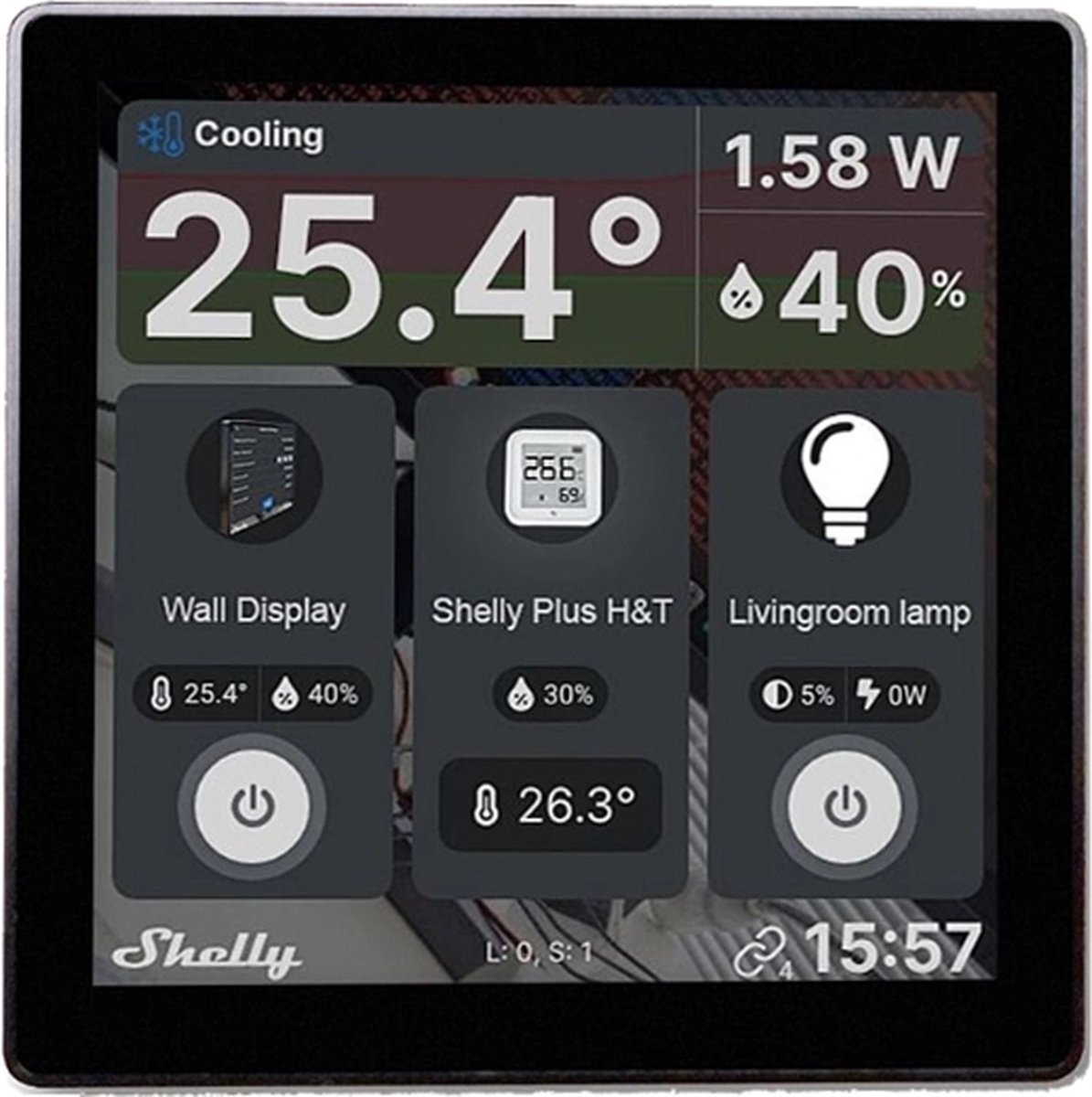 Shelly Accessories Wall Display Android WLAN Unterputz schwarz
