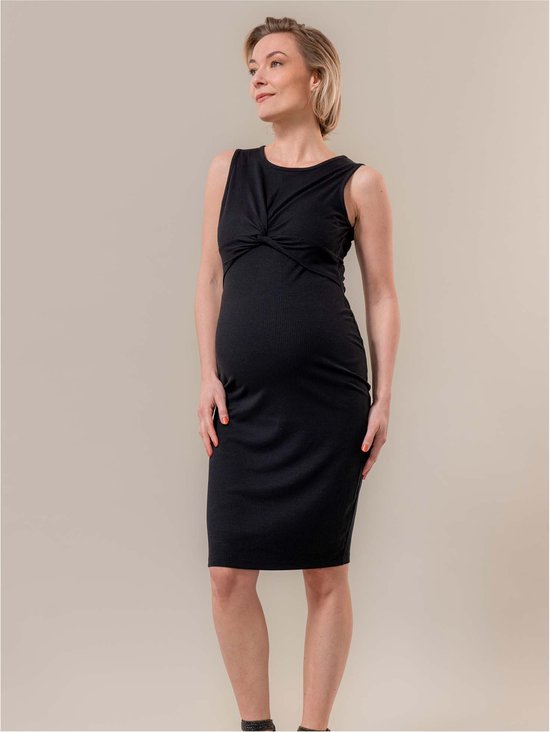 Prénatal zwangerschapsjurk - Zwangerschapskleding - Black - Maat S