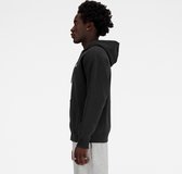 New Balance Stacked Logo French Terry Cardigan à capuche entièrement Zip pour hommes - Zwart - Taille L
