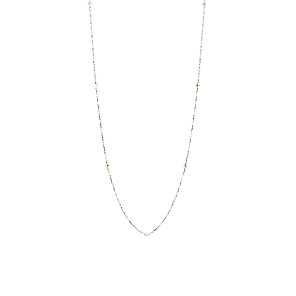 TI SENTO Dames Ketting - 925 zilver - Zilver geel verguld - Maat 60 - 3934SY
