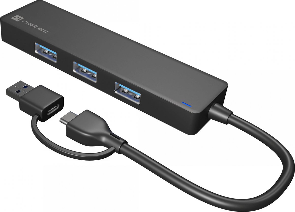NATEC Mayfly USB 3.2 Gen 1 (3.1 Gen 1) Type-A + Type-C 5000 Mbit/s Zwart