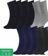 11 Paar - Gemengd Bamboe Sokken - Luxe Donker - Dames en Heren - Zakelijk en Dagelijks Leven - Gemengde Kleuren - Lange Sokken - Antibacterieel Sokken - Zacht en Ademend - Maat 41/45
