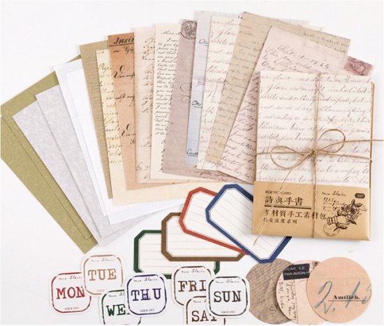 Foto: Journaling papier set 30 vellen vintage brieven love letters voor o a bulletjournal scrapbooking en kaarten maken