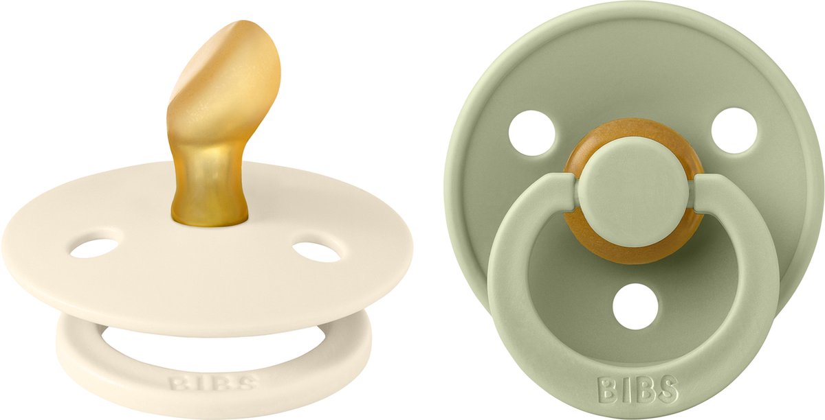 Goedkoopste BIBS - Colour Fopspeen - Anatomisch - Maat 1 - Ivory / Sage - Duopack
