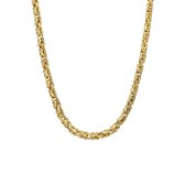 Lucardi 's Chaîne pour homme en argent plaqué or à maillon roi - Collier - Argent 925 - Or - 50 cm