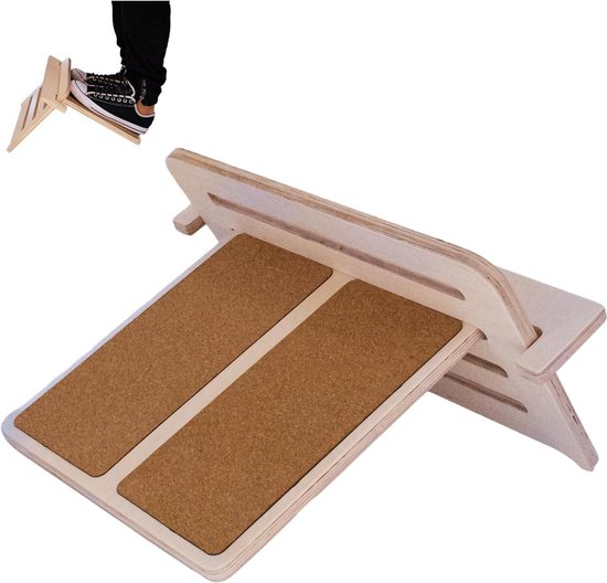 BAM - Planche Inclinée 5 En 1 Bois - Étirement Mollets, Squats