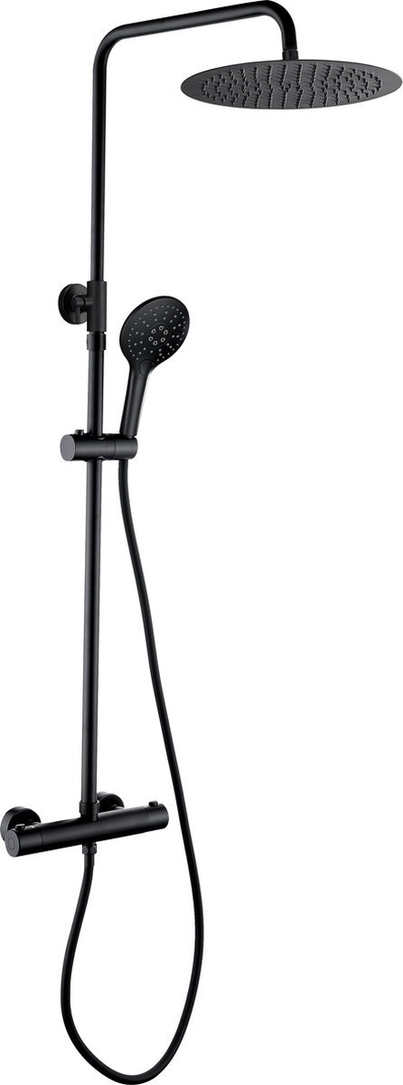Doucheset Opbouw Compleet - Regendouche Rond 25cm Ø - Sedal Binnenwerk - Thermostaatkraan - RVS & Messing - Design - Zeer Hoge Kwaliteit