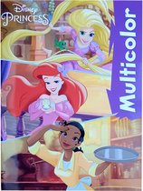 Disney - Multicolor kleurboek Princessen - 32 pagina's waarvan 17 kleurplaten en 17 voorbeelden - voor kinderen - geschikt voor kleurpotloden en stiften - knutselen - kleuren - cadeau - kado - verjaardag - kerst - Sinterklaas