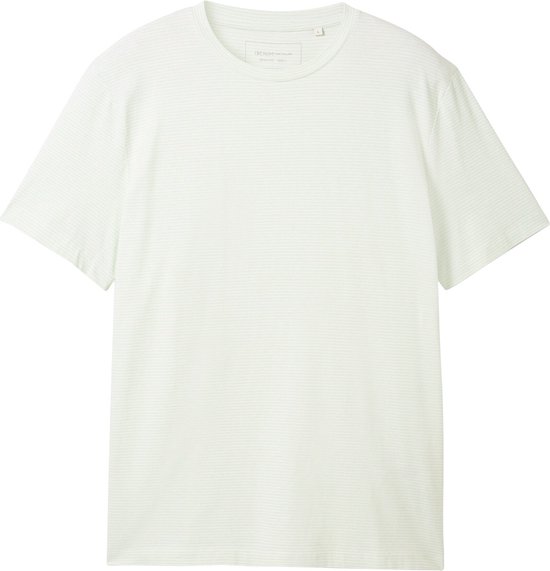 Tom Tailor T-shirt T Shirt Met Streep 1042071xx12 35576 Mannen Maat - XL