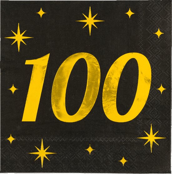 Serviettes 100 ans de Classy - 16 pièces