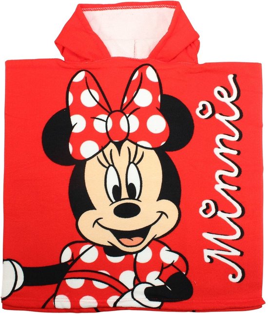Minnie Mouse badponcho sneldrogend 50x100cm rood