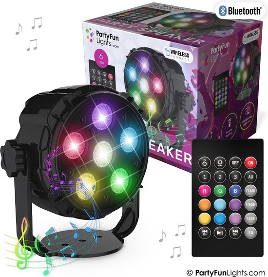 PartyFunLights - 6 LED - PAR - Disco Lamp - Party Speaker - met afstandsbediening van PartyFunLights — afbeelding 3