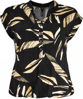 NED Blouse Lucie Tr Sl Black Natural Tropicana Tricot 24s3 Nh084 03 Tr Sl 900 Black Dames Maat - M