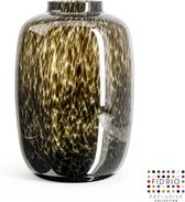 Design Vaas Toronto - Fidrio Grey Black - glas, mondgeblazen bloemenvaas - diameter 28 cm hoogte 40 cm