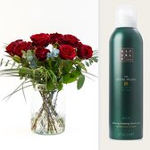 Bouquet Red Roses X Rituals Jing Shower Foaming - Moederdag Cadeautje