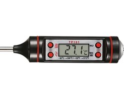 DrPhone TP101 Pro Edition - Thermometer - Keukenthermometer - RVS - Voedsel Melk, Vlees, BBQ, Water, Zwart Rood - Oven