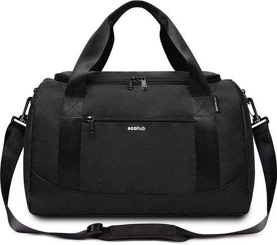 Ryanair handbagage 40x20x26 Onder-stoel cabine tas Reizen handbagage tas Holdall Tas Draagtas Overnachting voor vrouwen en mannen Gerecycleerd PET Eco Vriendschappelijk,Zwart