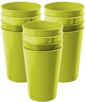 Hega Hogar Onbreekbare drinkglazen - set 12x stuks - kunststof - groen - 300 ml - camping/outdoor/kinderen - limonade glazen