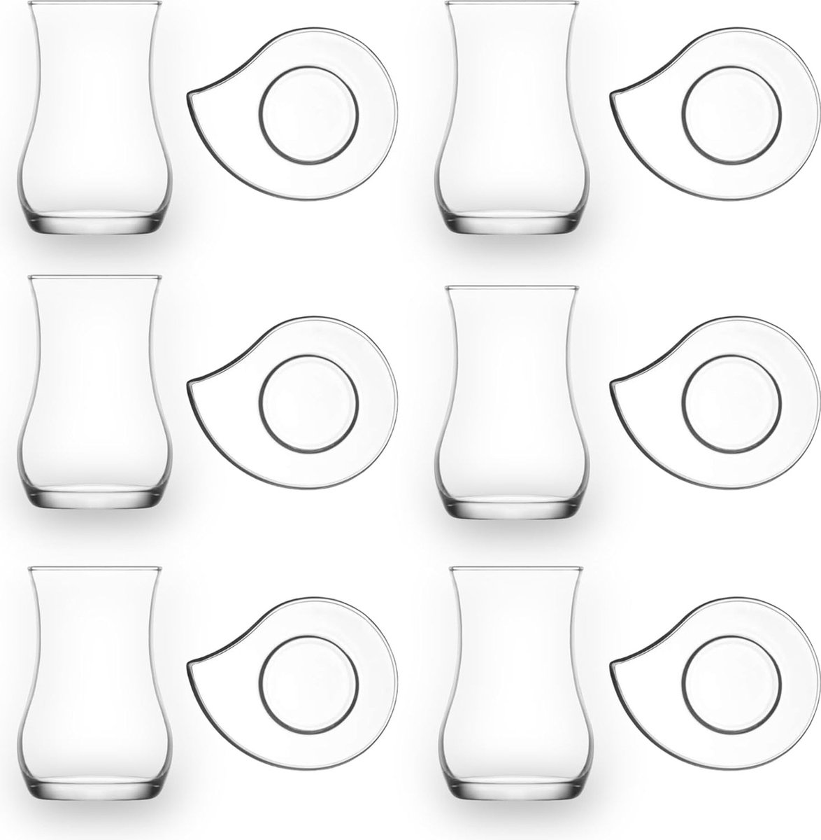 Theeglazenset – premium kwaliteit – luxe glazen koffie set van 6