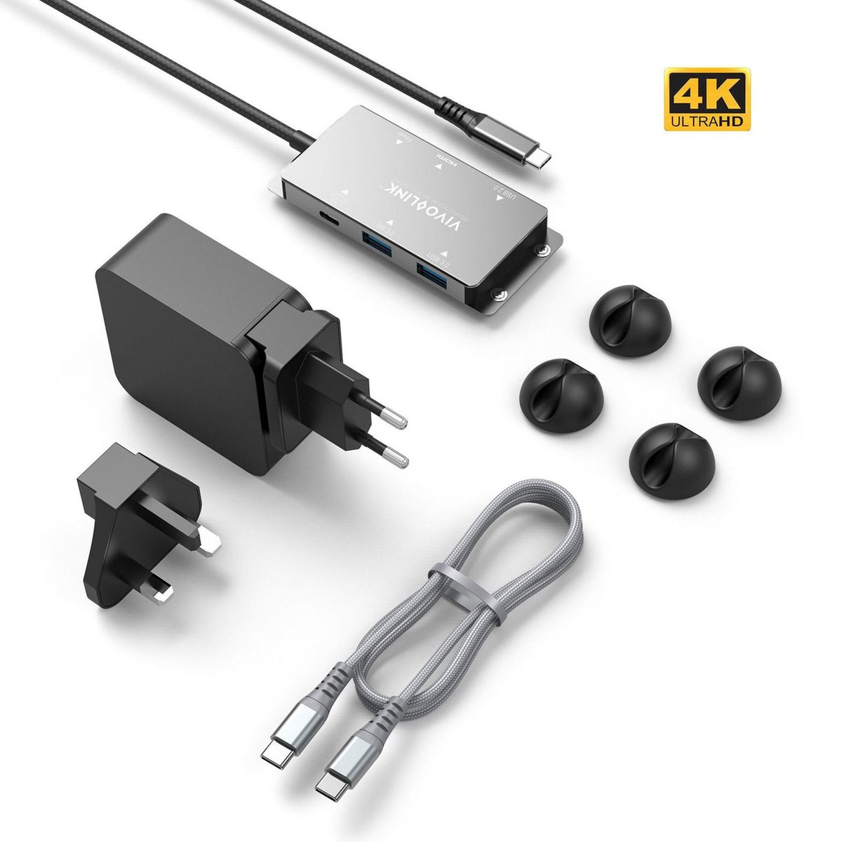 Vivolink VLUSBCHUB USB grafische adapter 3840 x 2160 Pixels