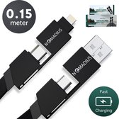 Nomadius UniCharge 0.15M - Universele Oplaadkabel - Fast Charging - USB C, USB A, Lightning - iPhone Kabel - Samsung - Oplaadkabel - usb c naar usb c - Multifunctioneel
