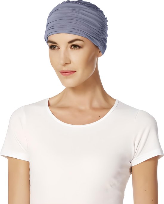 Christine Headwear - Zen Turban - Licht Blauw - Bamboo - Chemo Mutsje / Sjaaltje