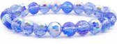 Angel Aura Kwarts Blauw Edelstenen Kralenarmband - Kralenarmband met Synthetische Kristallen - Pax Amare - 18cm