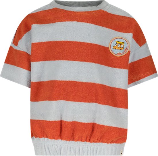 Cesar The New Chapter D403-0340 Unisex T-shirt - Blue tangerine stripe - Maat 86