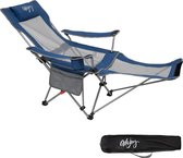 2-in-1 campingstoel Opvouwbare ligstoel Opvouwbare strandstoel met verstelbare rugleuning en voetsteun