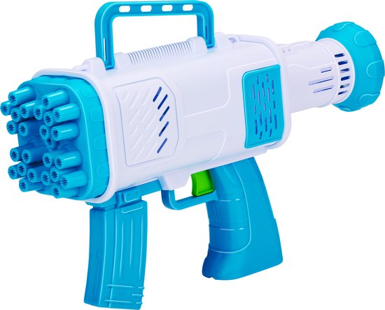 Bubblez Bellenblaas Pistool - Bellenblaasmachine voor Kinderen - Bellenblazer met 24 Gaten - Bubble Gun AA-Batterijen - Incl. 50 ml Bellenblaas - 29 x 9 x 20 cm - Kunststof