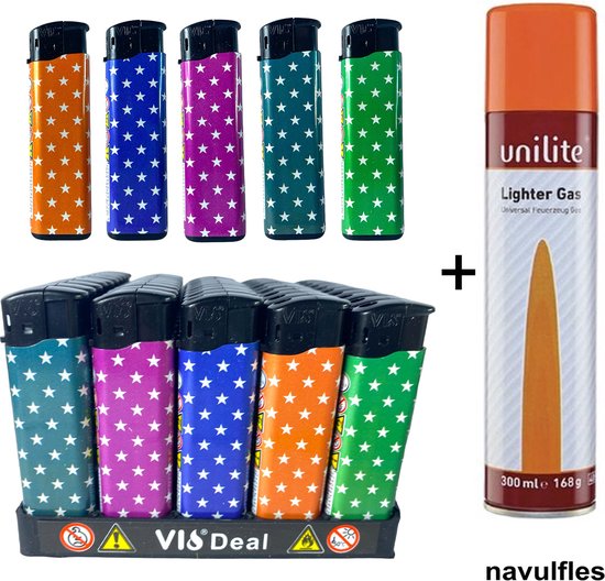 50 x aanstekers - Unilite aansteker - klik aanstekers + 1 gasfles 300ml - Unilite