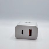 The smart place - oplader adapter 20W usb-c + usb-a - 2 poorten- wit - snellader- universele- geschikt voor iOS, Samsung en meer