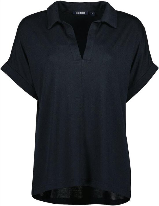 Blue Seven dames blouse - blouse dames - 105807 - zwart met polokraag - maat 46
