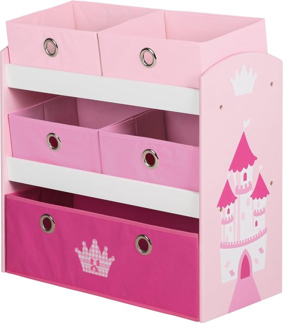 Kinderbed 90x190cm met 2 lades - massief houten eenpersoonsbed met lattenbodem - Roze