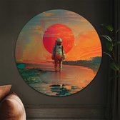 Cercle mural L'explosion | Forex | Ø 60 cm | Système de suspension inclus