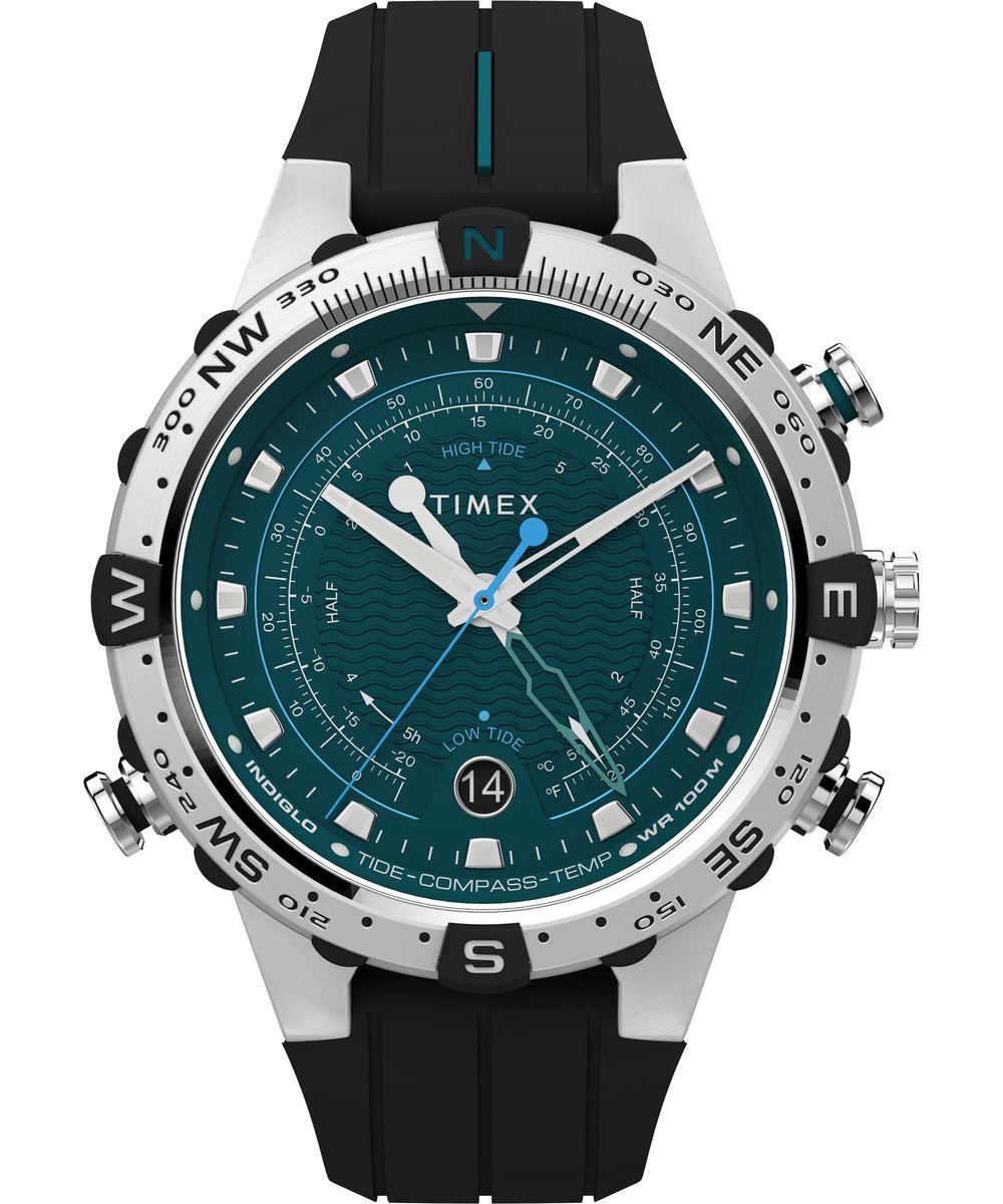 Timex Tide-Temp-Compass TW2W24200 Horloge - Siliconen - Zwart - Ø 45 mm