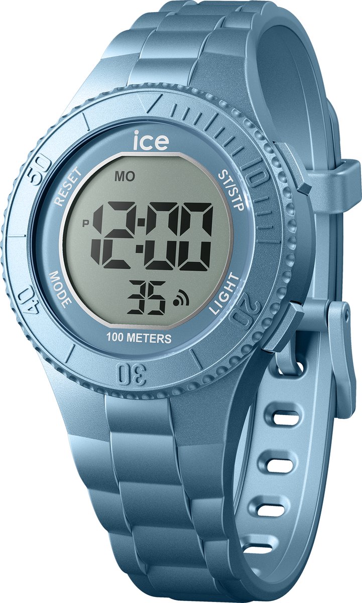 Ice Watch ICE digit - Blue metallic 021278 Horloge - Siliconen - Blauw - Ø 34 mm
