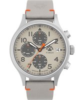 Timex Sierra Chrono TW2W16500 Horloge - Leer - Grijs - Ø 42 mm