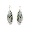 Boucles d'oreilles Behave - boucles d'oreilles - femme - vintage - couleur argent - coquille d'ormeau - ovale - 4 cm