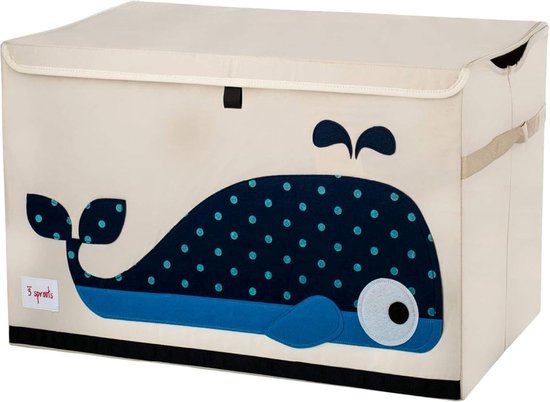 Coffre à jouets pour enfants, coffre de rangement pour chambre de garçons et de filles, boîte de rangement Whale3 Sprouts baleine