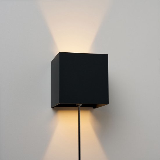 Wandlamp Zwart - Up & Down - Dimbaar - 6 watt - 540 Lumen - 3000 Kelvin ...