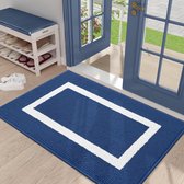 Deurmat, wasbare voetmat voor binnen, antislip, vuilvangmat, deurmat, entree, tapijt voor huisdeur, binnen, 60 x 90 cm, blauw