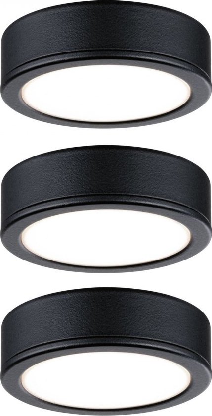 Paulmann set de 3 pièces - lampe en saillie - noir - 3,5W - blanc chaud