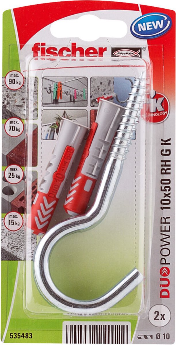 fischer DuoPower 10x50 met grote haak (blister)