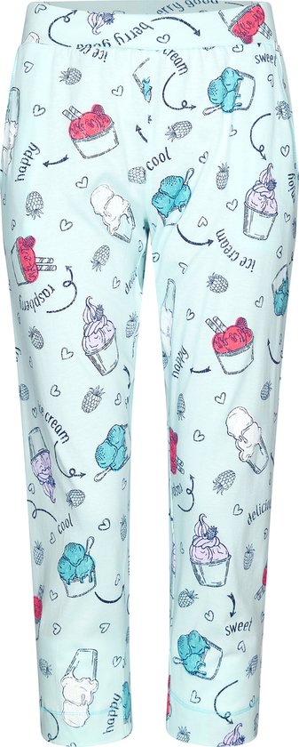 Rebelle/Pastunette-Dames pyjama met print--600 Turquoise-Maat 36